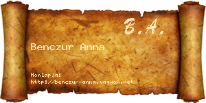 Benczur Anna névjegykártya